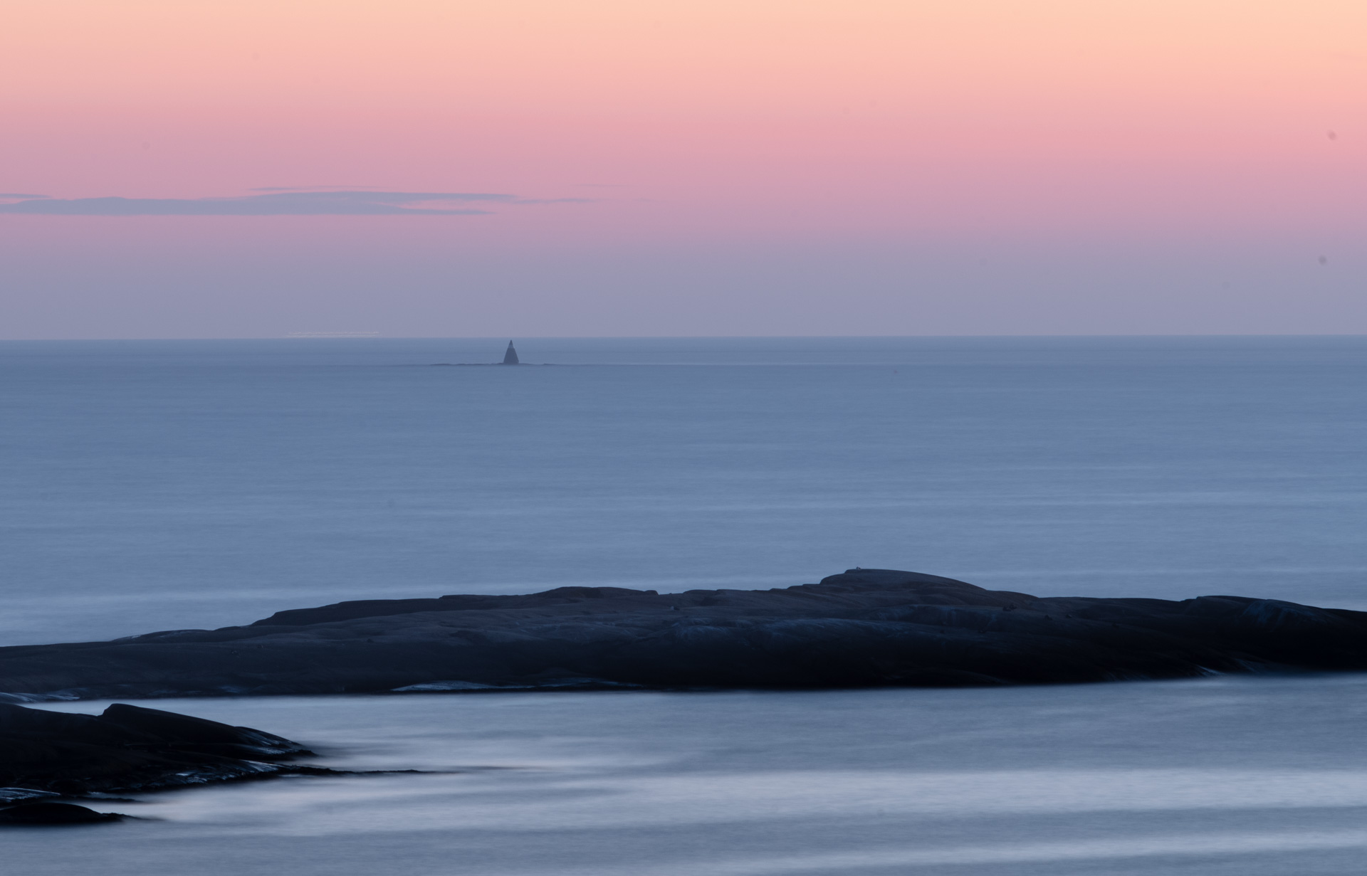 A navigation mark - after sunset in Bohuslän at midsummer